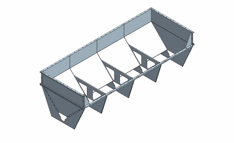 Aftipningskasse Ø135 - 4,0 m - 4,5 m³