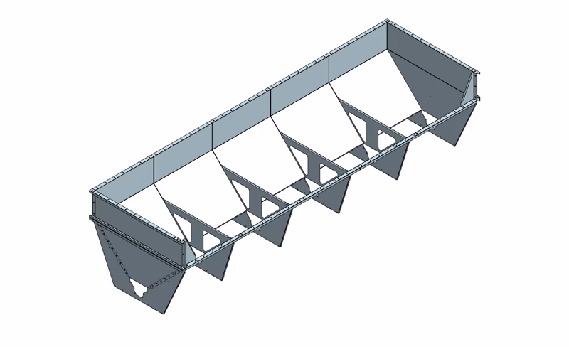 Aftipningskasse Ø135 - 5,0 m - 5,6 m³